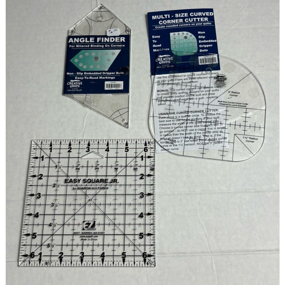 Quilting Ruler Template Lot EZ Easy Square Jr Creative Grids Angle Corner